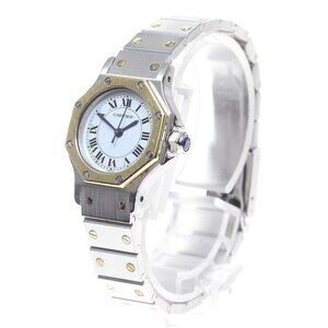 CARTIER Santos Octagon SM YG bezel White Dial Automatic Ladies Watch